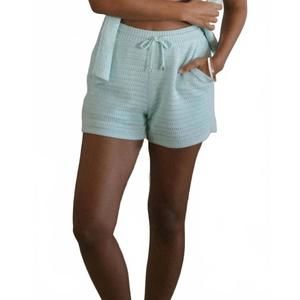 NEW KADA open knit short in seaglass